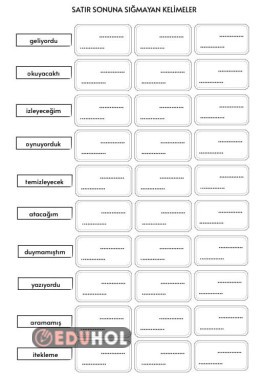 Satır Sonuna Sığmayan Kelimeler 1