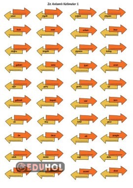 Zıt Anlamlı Kelimeler 1