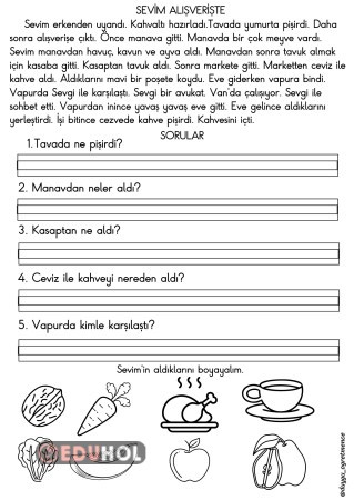 Sevim Alışverişte Okuma Anlama