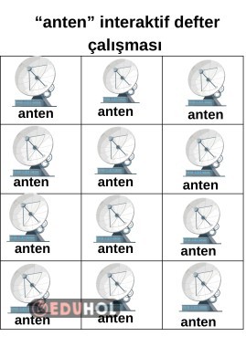 Anten kelimesi interaktif defter çalışması