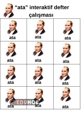 Ata kelimesi defter çalışması