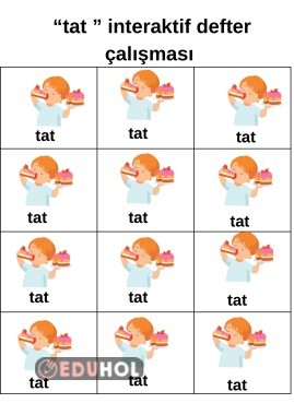 tat kelimesi defter çalışması