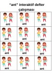 Ant kelimesi defter çalışması