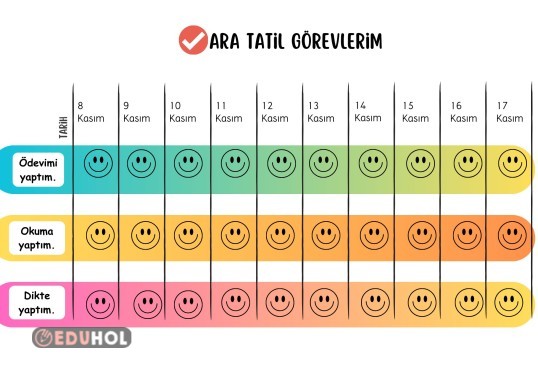 Ara Tatil Görev Listesi Boyama