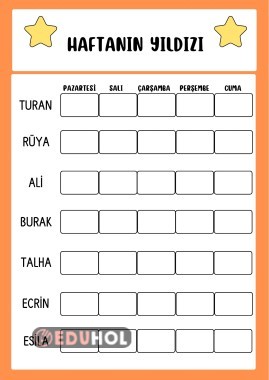 Haftanın Yıldızı Örnek Çalışma