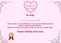 Anneler Günü Sertifikası