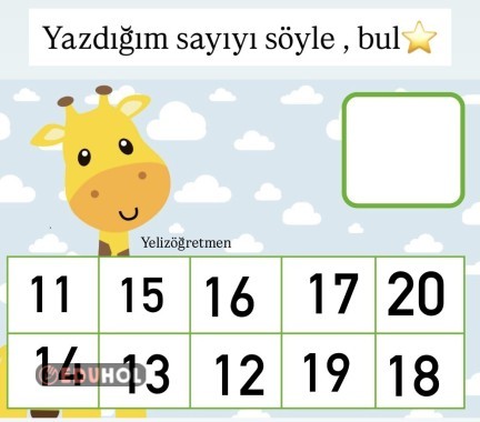 11-20 arası rakam farkındalık