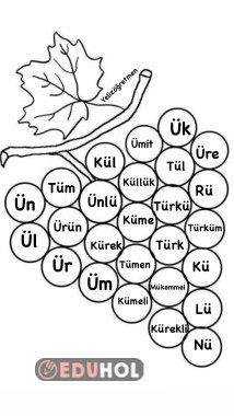Ü sesi okuma boyama Üzüm