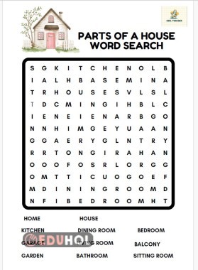 PARTS OF A HOUSE WORD SEARCH