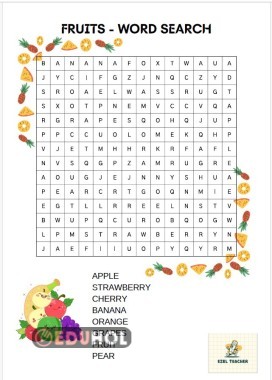 Theme 6 - Fruits word search