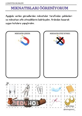 Fen Bilimleri Mıknatıslar Kes-Yapıştır Etkinliği