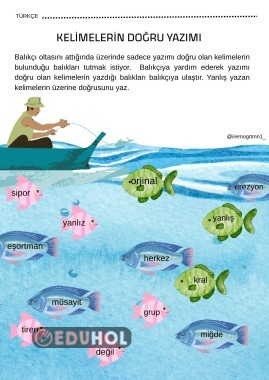Kelimelerin Doğru Yazımı Balıkçı Etkinliği
