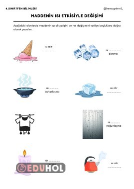 Maddenin Isı Etkisiyle Değişimi Etkinlik - Fen Bilimleri