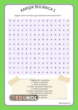 Türkçe Karışık Bulmaca-1