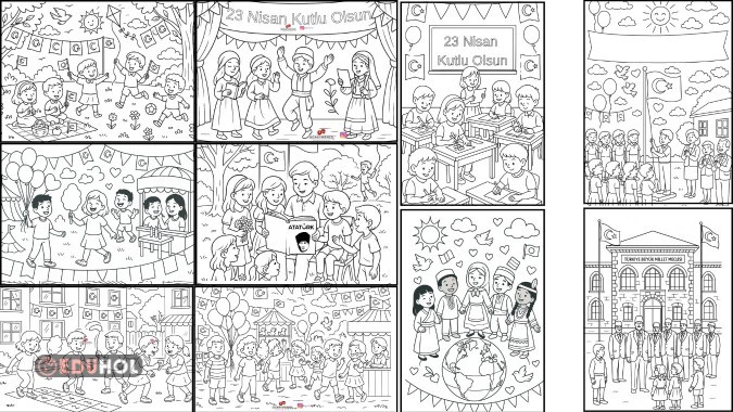 10 Farklı 23 Nisan Boyamaları