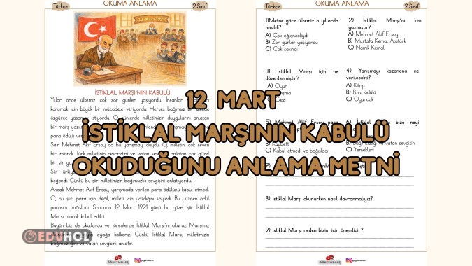 12 Mart Konulu Okuduğunu Anlama Metni