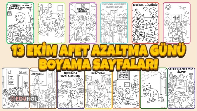 13 EKİM AFET AZALTMA GÜNÜ BOYAMA SAYFALARI
