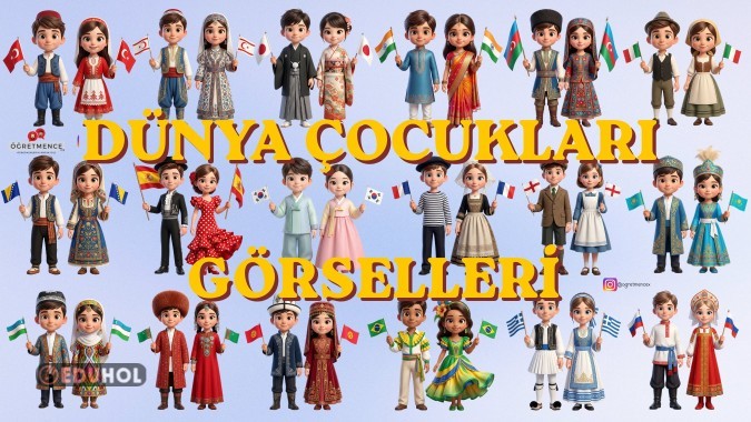 23 Nisan Dünya Çocukları Görselleri (Her biri ayrı ayrı)