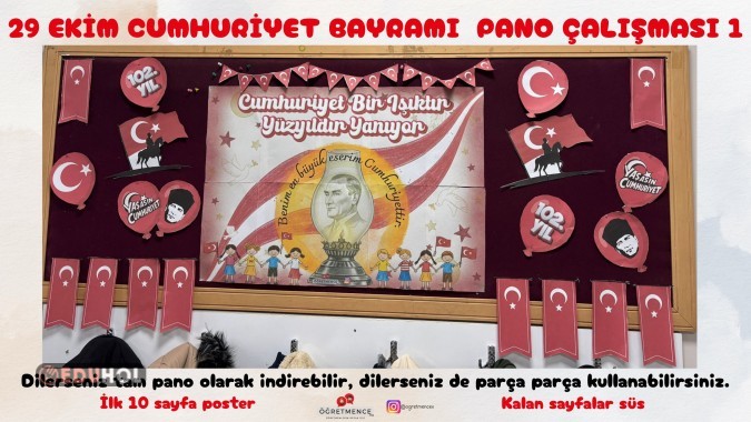 29 Ekim Cumhuriyet Bayramı Pano Çalışması 1