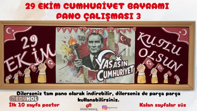29 Ekim Cumhuriyet Bayramı Pano Çalışması 3