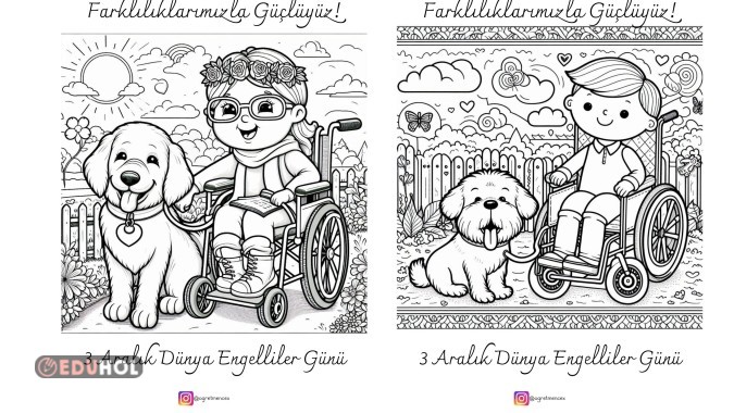 3 Aralık Dünya Engelliler Günü Boyama Sayfaları
