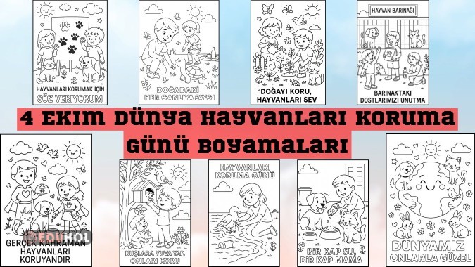 4 Ekim Hayvanları Koruma Günü Boyamaları