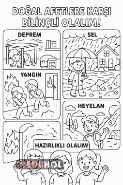 Doğal Afetler Boyama Çalışması