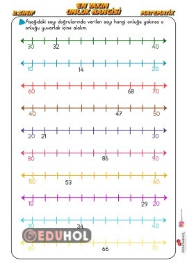 En Yakın Onluk Çalışma Kağıdı 1