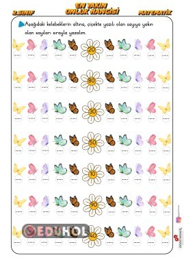 En Yakın Onluk Çalışma Kağıdı 4