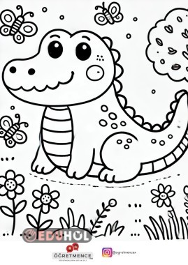 🐊H Harfi Etkinliği: Timsahlı Boyama Sayfası! 🎨