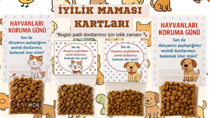 Hayvanları Koruma Günü İyilik Maması Kartları