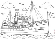 Bandırma Vapuru Boyama Sayfası (19 Mayıs)