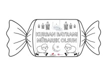 Kurban Bayramı Boyama Sayfası (Açılır Kapanır Şeker)