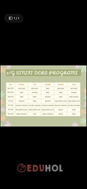 2. Sınıf Ders Programı