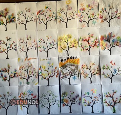 Pastel boya ile Hayat Ağacı