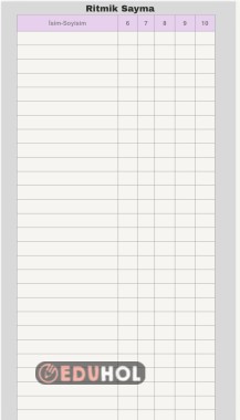 Ritmik Sayma Tablosu