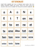 A-N-E-T harfleri hece ve kelime etkinliği