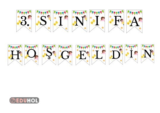 3. Sınıf Hoşgeldin Flama Pano