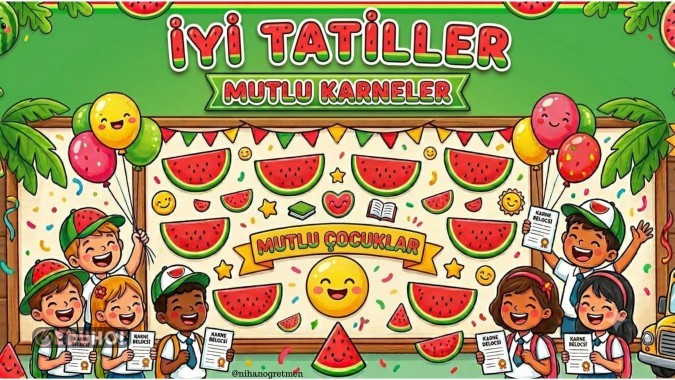 dijital karne panosu karpuz temalı