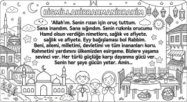 90'LI YILLAR İFTAR DUASI BOYAMA SAYFASI