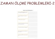 ZAMAN ÖLÇME PROBLEMLERİ - 2