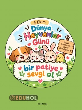 4 Ekim - Hayvanlar Günü Rozet