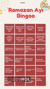 Ramazan Ayı -Bingo Oyunu