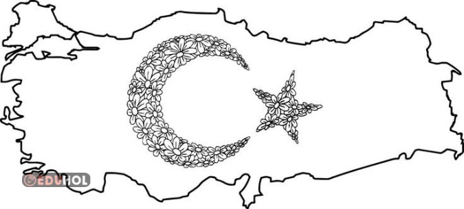 Türkiye  Haritası Mandala Boyama