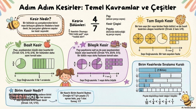 ADIM ADIM KESİRLER POSTER