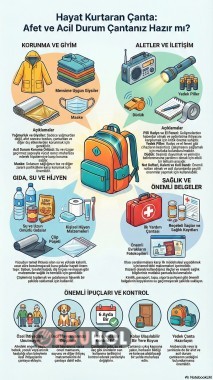 Afet Acil Durum Çantası Dikey Poster