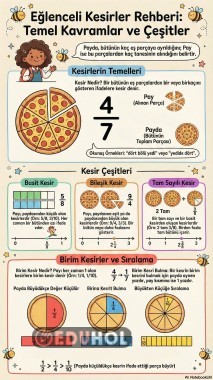 EĞLENCELİ KESİRLER REHBERİ: TEMEL KAVRAMLAR VE ÇEŞİTLERİ