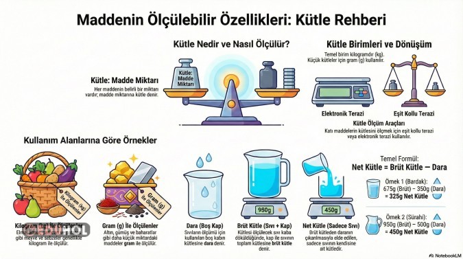 MADDENİN ÖLÇÜLEBİLİR ÖZELLİKLERİ : KÜTLE REHBERİ POSTER