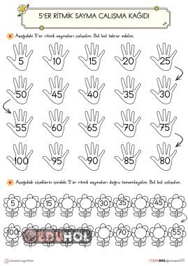 1.SINIF 5'ER RİTMİK SAYMA ÇALIŞMA KAĞIDI