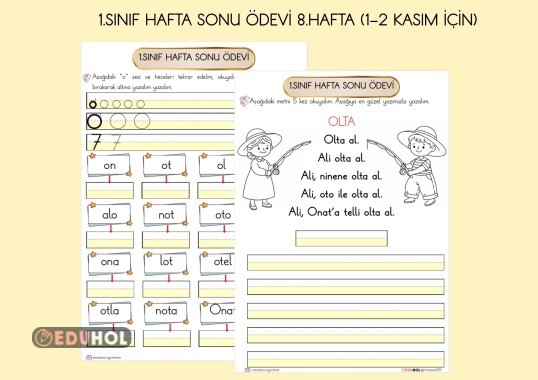 1.SINIF HAFTA SONU ÖDEVİ 8.HAFTA (1-2 KASIM İÇİN)